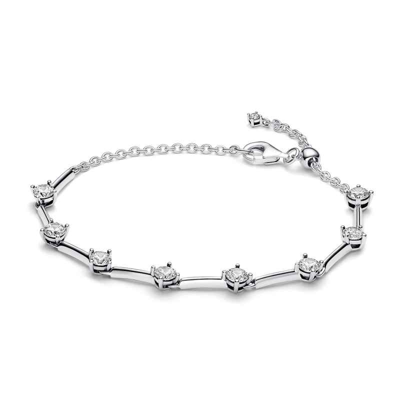 Pandora 593009C01 Women's Silver Bracelet Sparkling Bars