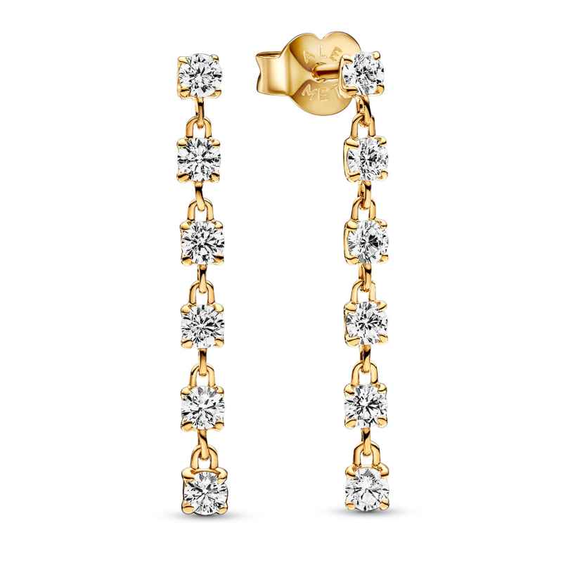 Pandora 263011C01 Ladies' Dangle Earrings Sparkling Stones Drop Gold Tone 5700303080598