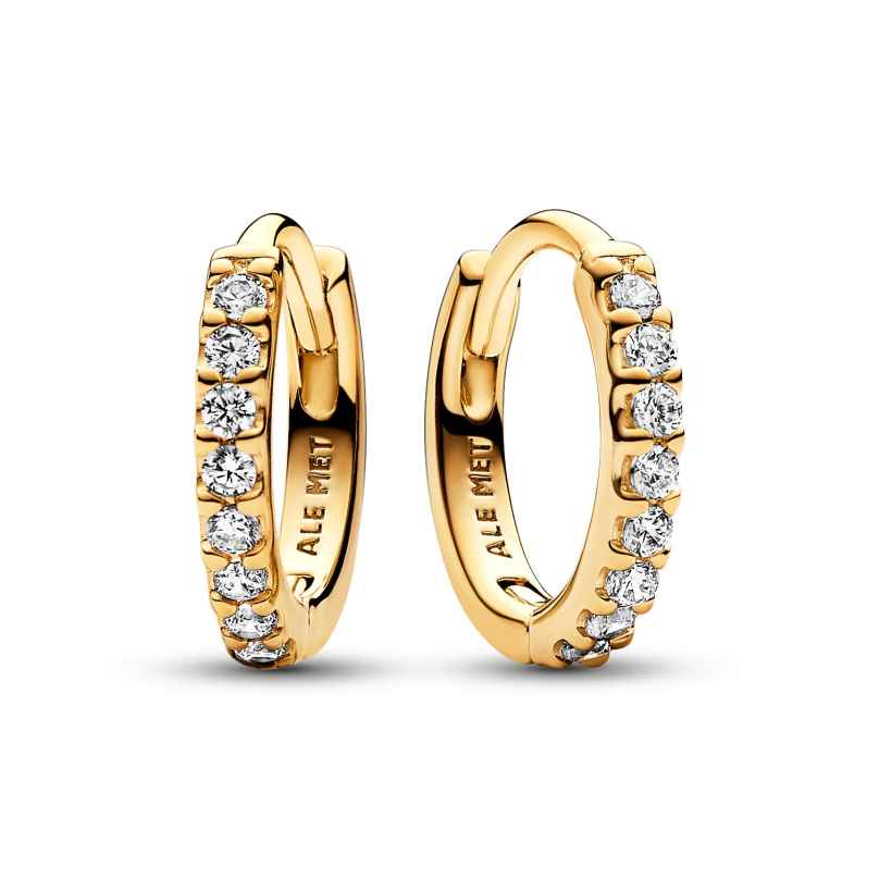 Pandora 263015C01 Women's Hoop Earrings Sparkling Huggie Gold Tone 5700303080536