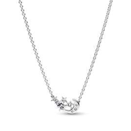 Pandora 392991C01-45 Women's Necklace Sparkling Moon & Star Silver