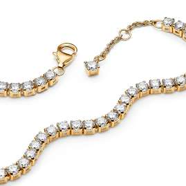 Pandora 561469C01 Women's Sparkling Tennis Bracelet Gold Tone