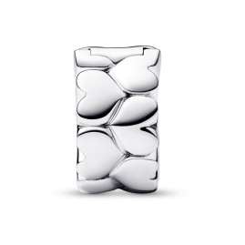 Pandora 792828C00 Silver Clip Charm Heart Pattern