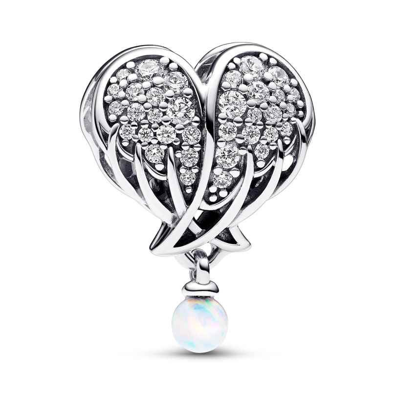 Pandora 792980C01 Silver Charm Sparkling Angel Wings & Heart 5700303078939