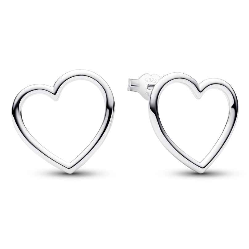 Pandora 293077C00 Women's Stud Earrings Front-Facing Heart Silver 5700303094052