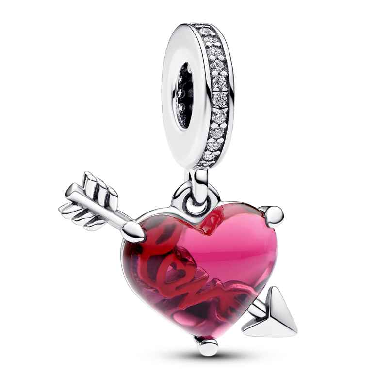 Pandora 793085C01 Dangle Charm Red Heart with Arrow 5700303092690