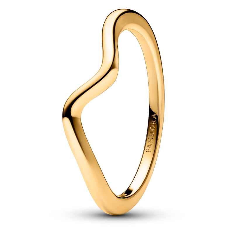 Pandora 163095C00 Ladies' Ring Polished Wave Gold Tone