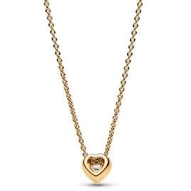 Pandora 368425C01-45 Women's Necklace Sparkling Heart Gold Tone
