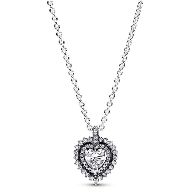 Pandora 368425C01-45 Women's Necklace Sparkling Heart Halo Silver 5700303092836