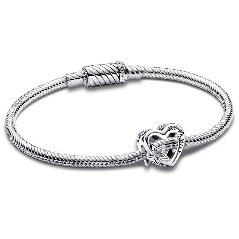 Pandora 68109 Women's Bracelet with Charm Silver Family Heart & Star Gift Set