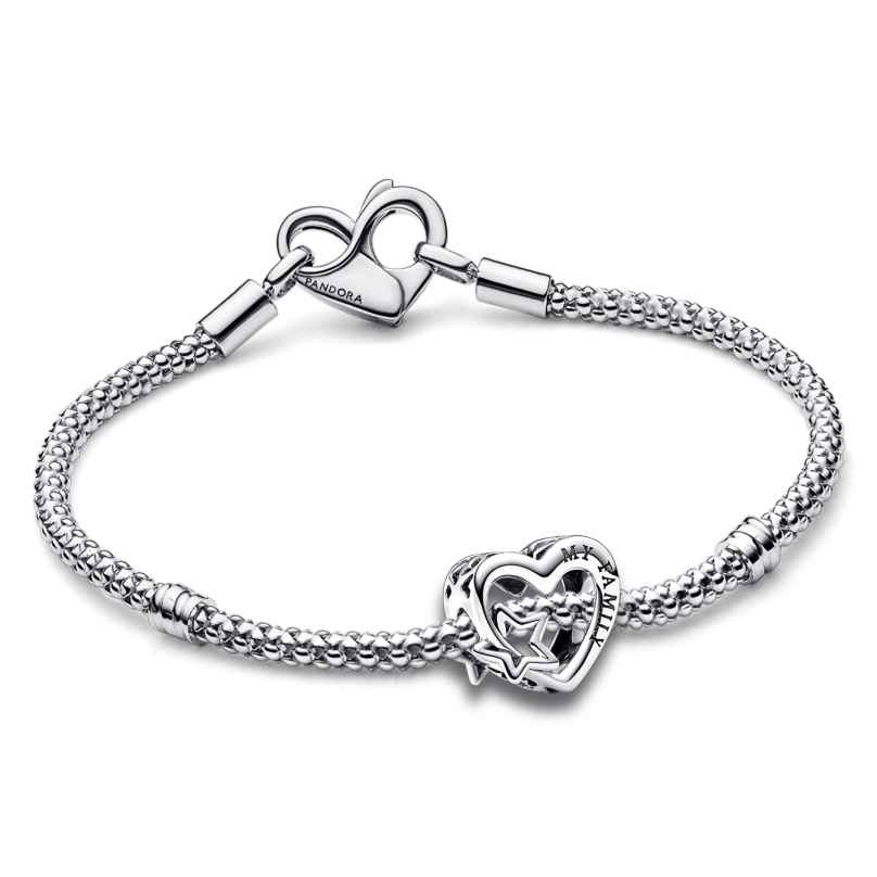 Pandora 68125 Women's Bracelet with Charm Family Heart & Star Gift Set