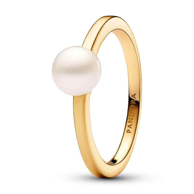 Pandora 163157C01 Ladies' Ring Freshwater Cultured Pearl Gold Tone