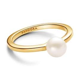 Pandora 163157C01 Damen-Ring Süßwasser-Zuchtperle Goldfarben