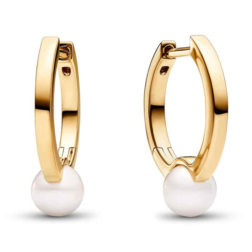 Pandora 263170C01 Women's Hoop Earrings Freshwater Cultured Pearl Gold Tone 5700303111834