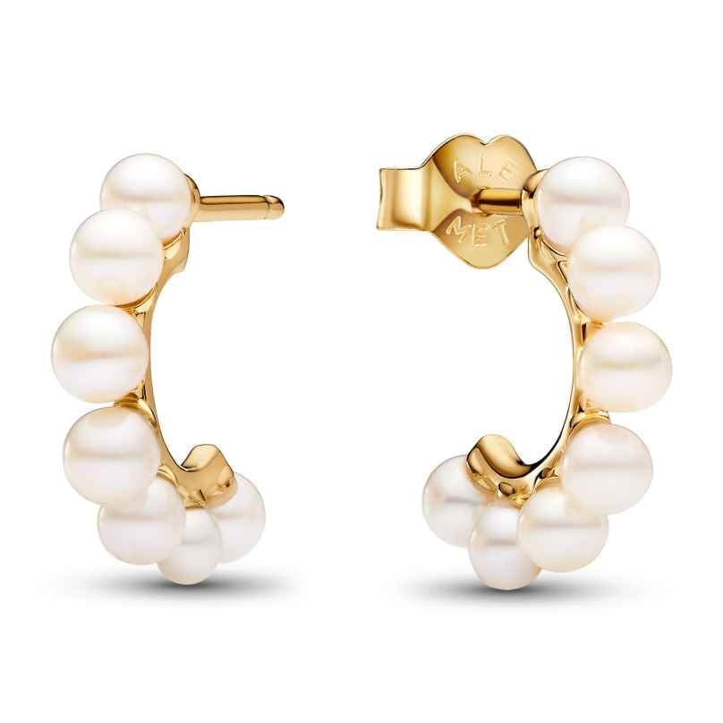 Pandora 263179C01 Women's Hoop Earrings Freshwater Cultured Pearls Gold Tone 5700303111735