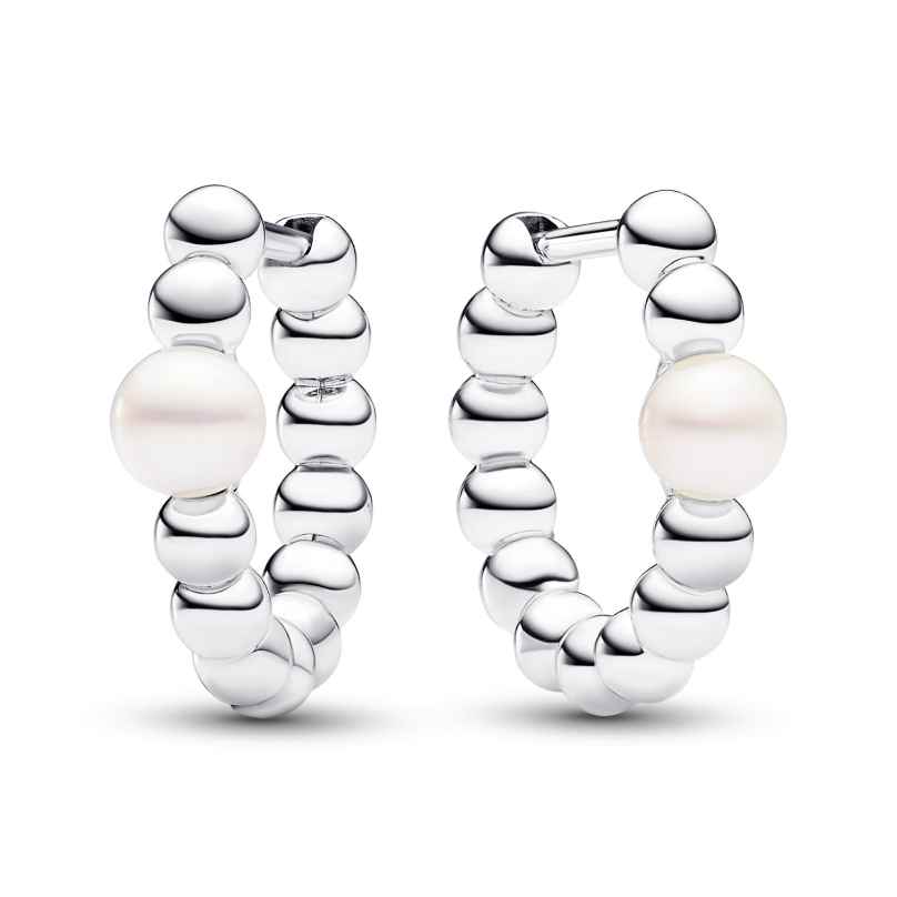 Pandora 293178C01 Women's Hoop Earrings Freshwater Cultured Pearls & Beads 5700303111766