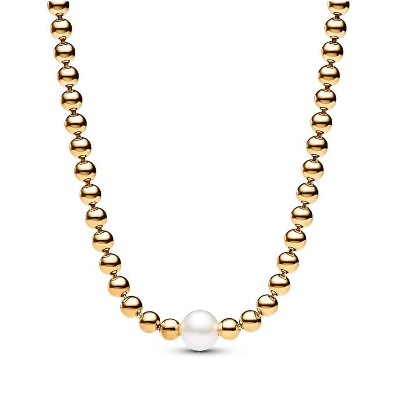 Pandora 363176C01-45 Necklace Freshwater Cultured Pearl and Balls Gold Tone 5700303110844