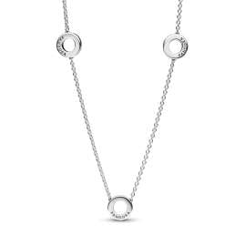 Pandora 393162C01-50 Damen-Halskette Silber Pavé Kreise