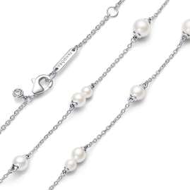 Pandora 393175C01-45 Ladies' Station Chain Necklace Freshwater Cultured Pearls