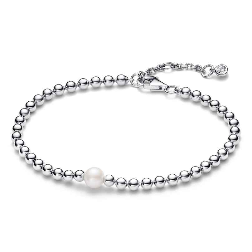 Pandora 593173C01 Ladies' Bracelet Freshwater Cultured Pearl & Beads Silver