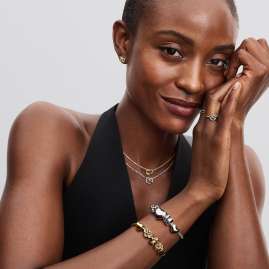 Pandora 262667C01 Women's Stud Earrings Sparkling Infinity Heart Gold Tone