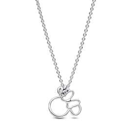 Pandora 393187C01-45 Ladies' Silver Necklace Disney Minnie Mouse Silhouette