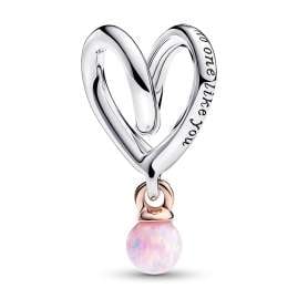 Pandora 783242C01 Silber Charm Bicolor Eingehülltes Herz