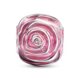 Pandora 793212C01 Silber Charm Pinkfarbene Blühende Rose