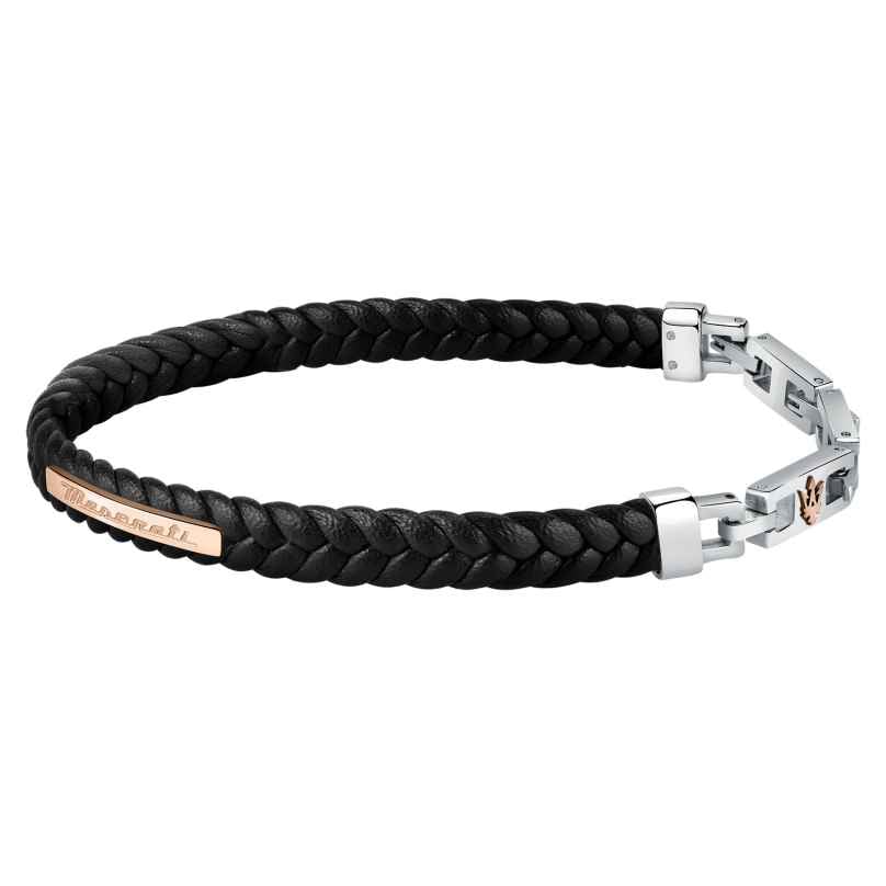 Maserati JM222AVE01 Men's Bracelet Black Leather 8033288966517