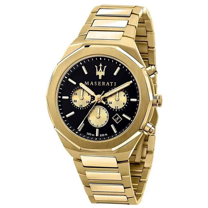 Maserati R8873642001 Men's Watch Chronograph Stile Gold Tone/Black 8033288907992