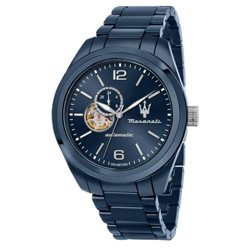 Maserati R8823150002 Herrenuhr Automatik Traguardo Keramik Blau 8033288984146