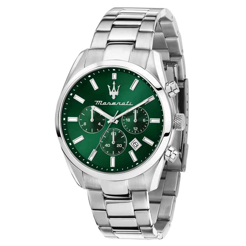 Maserati R8853151011 Men's Watch Chronograph Attrazione Steel/Green 8056783055548