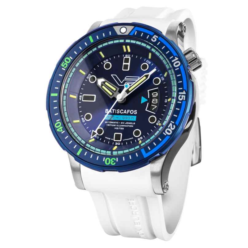 Vostok Europe NH35-511E768-WHT Men's Diver's Watch Batiscafos White/Blue 4262511287905