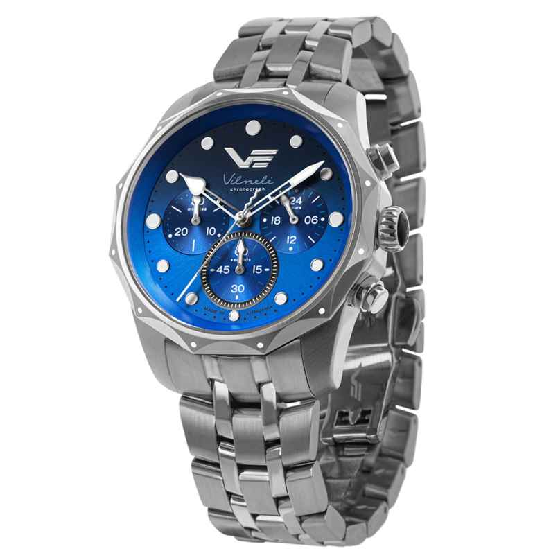 Vostok Europe JS20-125A750-B Damen-Uhr Chronograph Vilnele Stahl/Blau 4260703064204