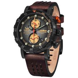 Vostok Europe VK61-571C611 Herren-Chrono SSN-571 Nuclear Submarine Schwarz/Beige
