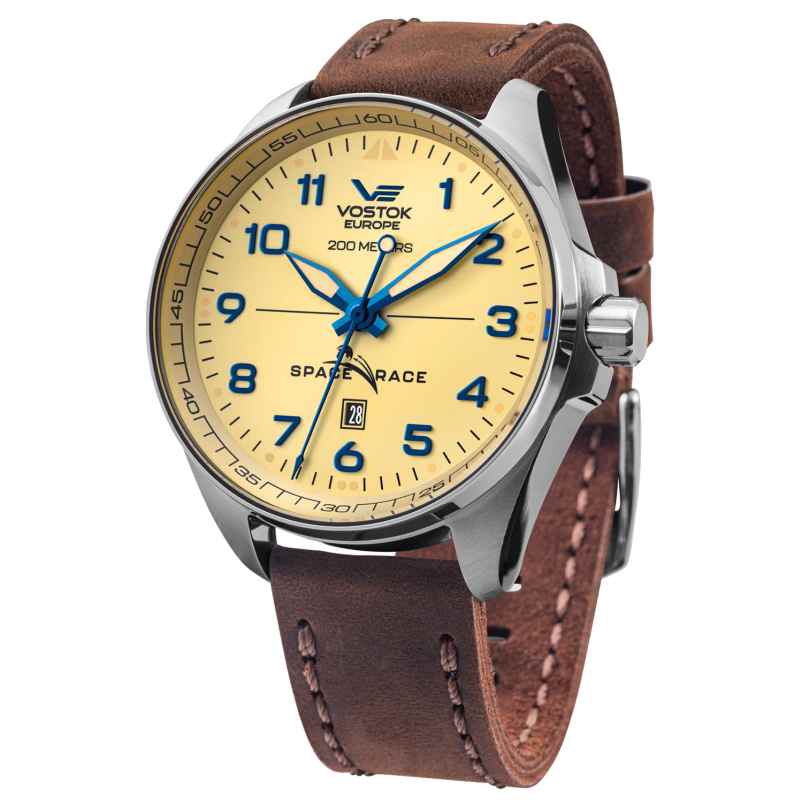 Vostok Europe YN55-325A663 Men's Wristwatch Automatic Space Race Brown/Beige 4260703060954