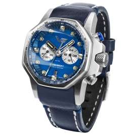Vostok Europe VK64-640A700 Men's Wristwatch Atomic Age Chronograph Blue