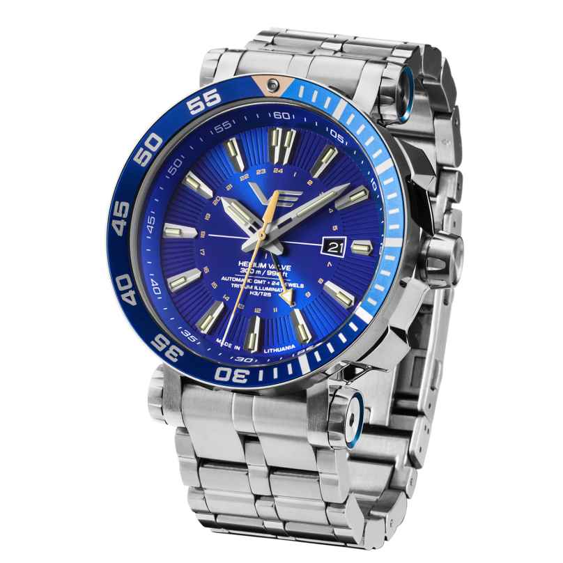 Vostok Europe NH34-575A716 Men's Watch Automatic GMT Energia Rocket Steel/Blue 4260703063054