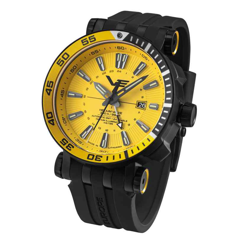 Vostok Europe NH34-575C719_BLK Men's Wristwatch GMT Energia Rocket Black/Yellow 4260703062958