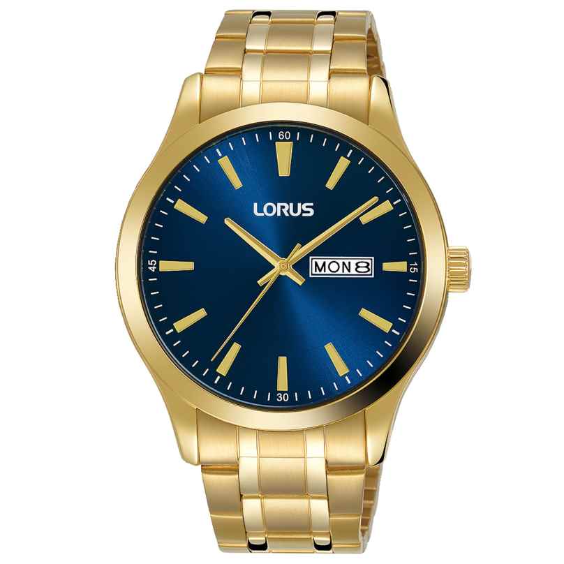 Lorus RH340AX9 Herren-Armbanduhr Klassik Goldfarben / Blau 4894138348778