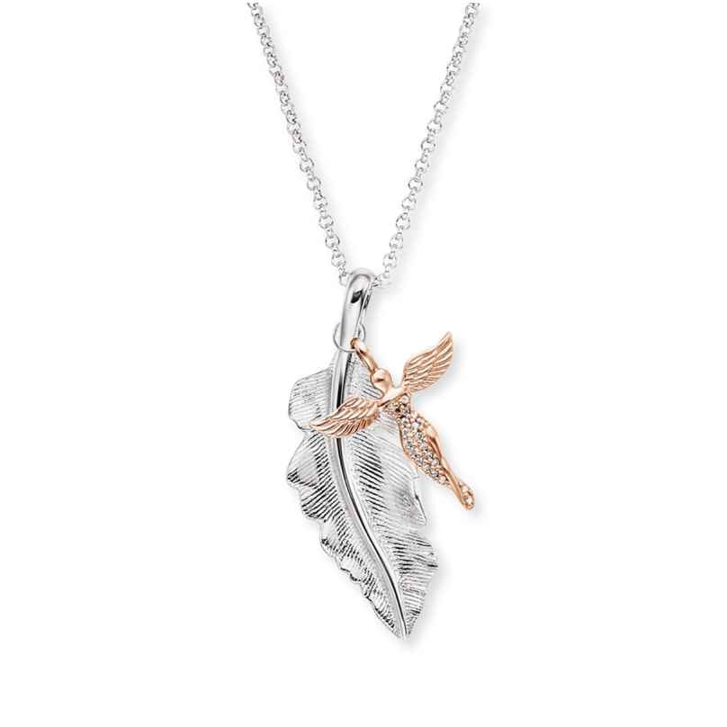 Engelsrufer ERN-FEDER-ANGEL-BIR Silver Women's Necklace Feather and Angel 4260645863415
