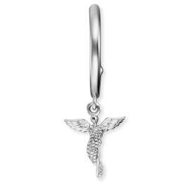 Engelsrufer ERE-LILANGEL-CR Silver Ladies' Hoop Earrings Angel