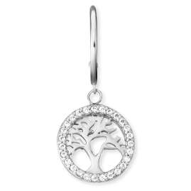 Engelsrufer ERE-LILTREE-ZI-CR Silver Hoop Earrings Tree of Life