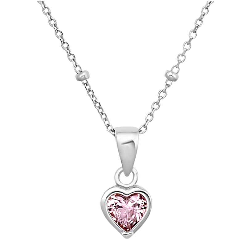 Prinzessin Lillifee 2033373 Silver Girls Necklace with Pink Heart Pendant 4056867036016