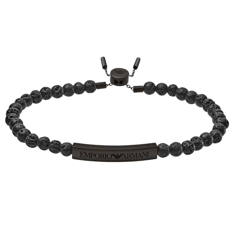 Emporio Armani EGS2478001 Men's Bracelet Heritage Black Lava Stones 4053858991613