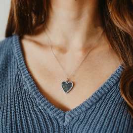 Julie Julsen JJNE0860.1 Silver Women's Necklace Heart with Mother-of-Pearl