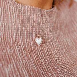 Julie Julsen JJNE0768.8 Silver Women's Necklace Heart with Mother-of-Pearl