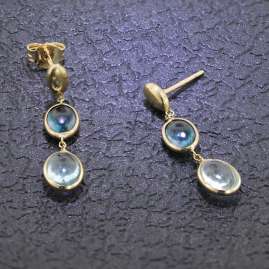 Elaine Firenze 223827E Women's Drop Earrings Gold 585 / 14K Blue Topaz