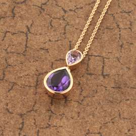 Elaine Firenze 75021530/K3 Ladies' Necklace with Amethyst 585 / 14K Rose Gold