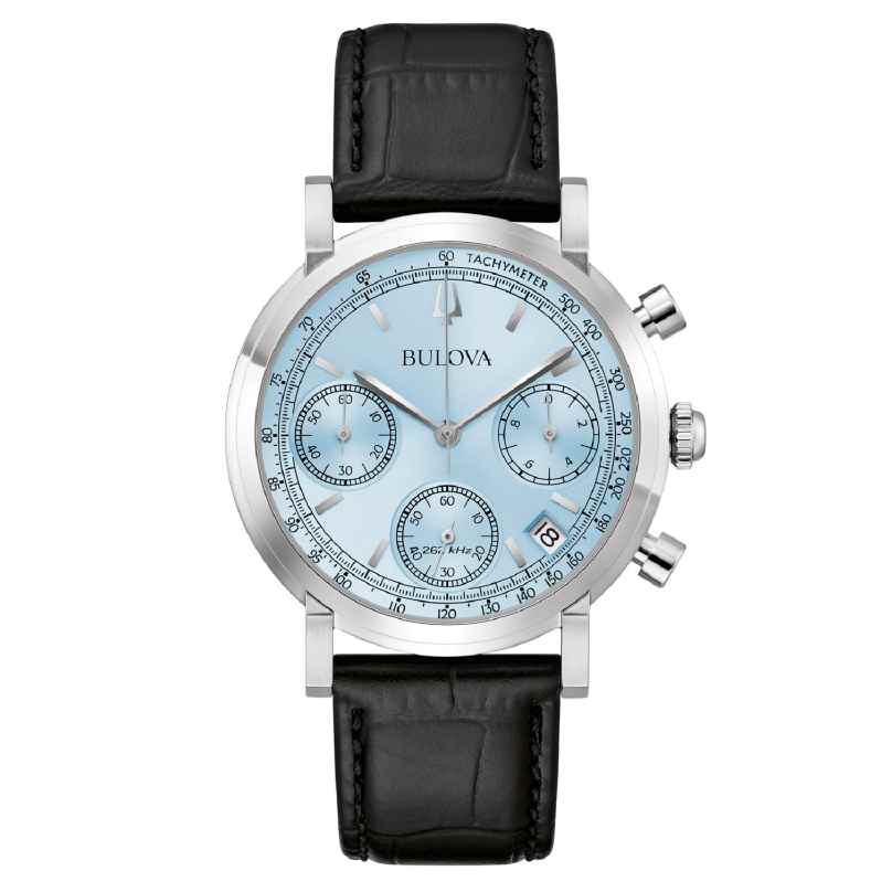 Bulova 96B456 Herrenuhr Chronograph Classic Schwarz/Hellblau 7613077602737