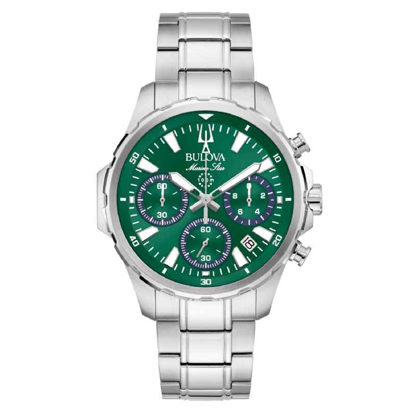 Bulova 96B465 Men's Watch Chronograph Marine Star Steel/Green 7613077603550